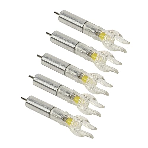 Alomejor 5PCS Beleuchtete Nocken 0,24 Zoll Innendurchmesser mit Automatischer Beleuchtung für Pfeile Bogenschießen (Gelb) von Alomejor