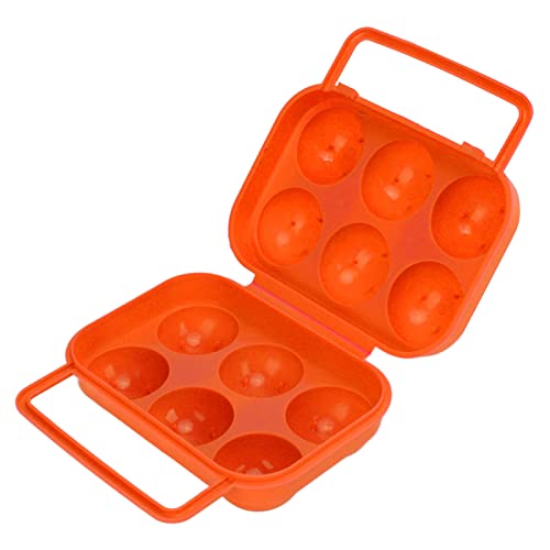 Alomejor 6 Grid Egg Box Tragbare Eieraufbewahrung Tragetasche ABS Kunststoff Eier Schutzbox für Outdoor Indoor Eieraufbewahrung(Orange) von Alomejor