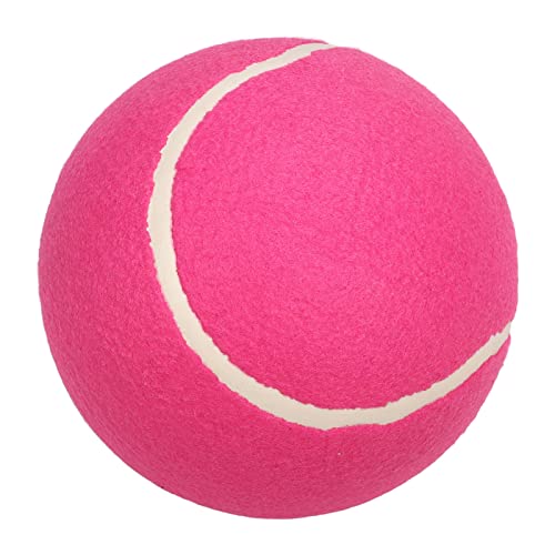 Alomejor 8-Zoll-Jumbo-Tennisball, Tragbar, Aufblasbarer Gummikern, Plüsch-Filz-Signatur-Tennisball, Kinderspielzeug für, Haustiere (Rosa) von Alomejor