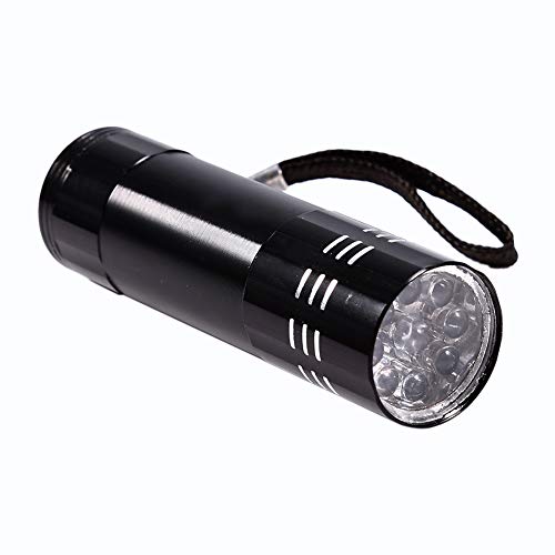 Alomejor Backlight Torch Light Lampe, UV-Taschenlampe mit 9 LEDs Zur Fälschungserkennung und Glasinspektion von Alomejor