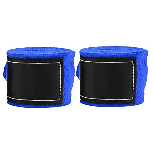 Alomejor Box Handverpackungen 1 Paar Boxing Hand Wraps 2,5 m elastische Handschlaufe Handgelenkstütze für Boxen Sanda Muay Thai MMA Taekwondo(Blau) von Alomejor
