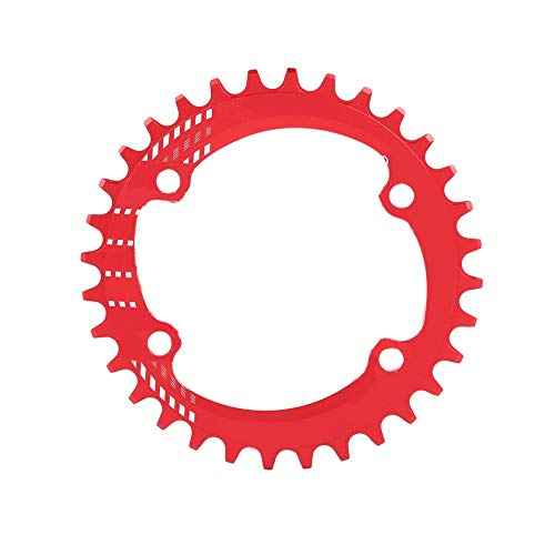 Alomejor Fahrradkettenblatt BCD 96MM schmales breites Kettenblatt-Einzelkettenring für Shimano M6000 M7000 M8000(32T-Rot) von Alomejor