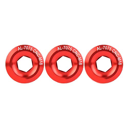 Alomejor Fahrradkurbelschrauben Aluminiumlegierung Kurbelkappenplatte Kurbelabdeckung Fahrradkurbelgarnitur Schraubkappe 3Stk 18mm(rot) von Alomejor