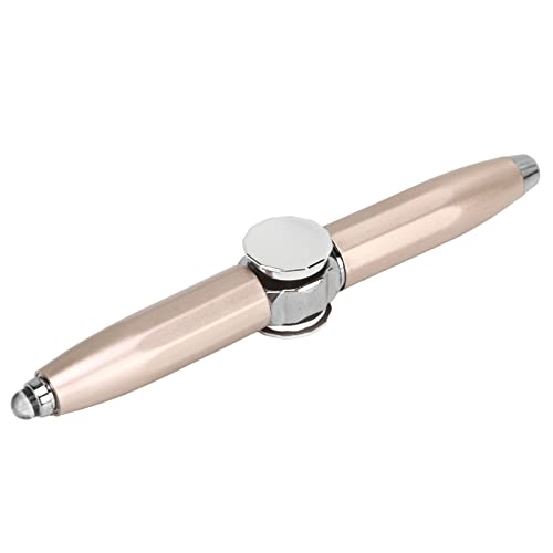 Alomejor Fidget Pen mit LED Light Gyro Kugelschreiber Finger Thinking Kugelschreiber Geschenkstift Zum Stressabbau (Gold) von Alomejor