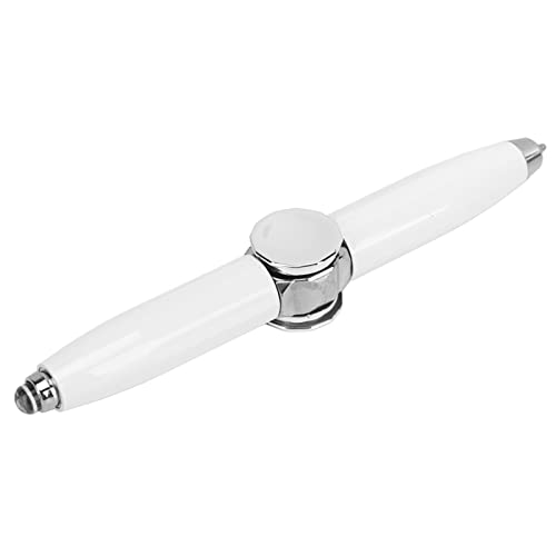 Alomejor Fidget Pen mit LED Light Gyro Kugelschreiber Finger Thinking Kugelschreiber Geschenkstift Zum Stressabbau (Weiss) von Alomejor