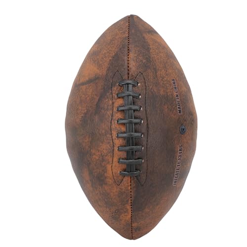 Alomejor Größe 9 Rugby Ball PU Hohe Elastizität Moderate Gewicht Vintage Design Fußball für das Training von Alomejor