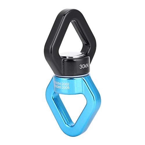 Alomejor Klettern Swivel Aluminiumlegierung Dreieckige Drehvorrichtung Spinner 30KN 360 Grad Seil Swivel Connector für Hängematte Klettern Training Schaukel Yoga Engineering(Blau Schwarz) von Alomejor