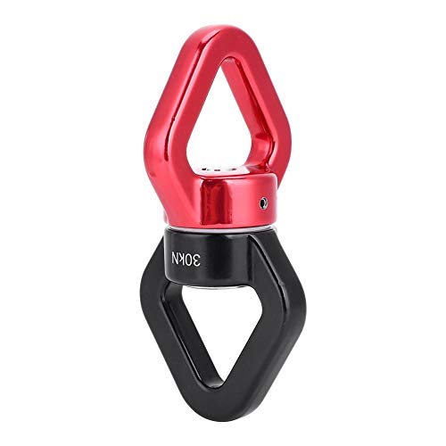 Alomejor Klettern Swivel Aluminiumlegierung Dreieckige Drehvorrichtung Spinner 30KN 360 Grad Seil Swivel Connector für Hängematte Klettern Training Schaukel Yoga Engineering(Rot Schwarz) von Alomejor