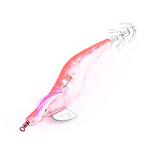 Alomejor Künstliche Leucht Garnelen Köder LED Glow Shrimp Tintenfisch Fischköder Stahl Jigs Haken Angelgerät von Alomejor