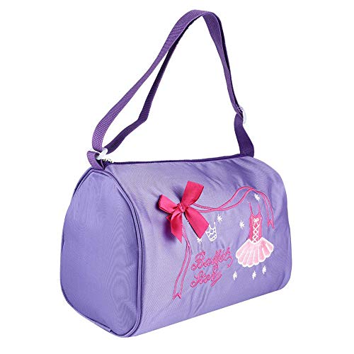 Alomejor Mädchen Kinder Tanz Ballett Badetasche Prinzessin Umhängetaschen Umhängetaschen Rucksack Bestickte Tasche(Lila) von Alomejor