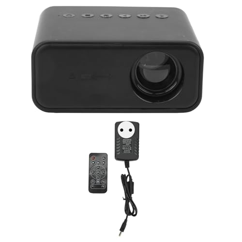 Alomejor Mini-Projektor, Integrierter Lautsprecher, USB-betriebener LED-Videoprojektor mit Fernbedienung für Spiele (EU-Stecker) von Alomejor