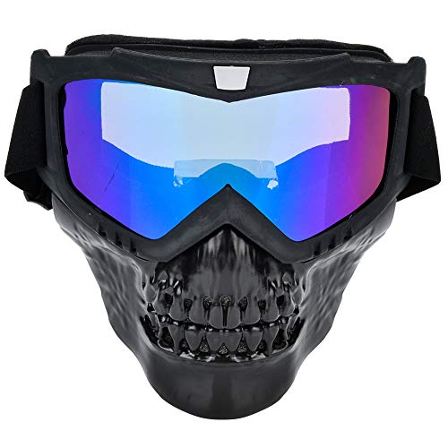 Alomejor Motorradhelm Brille Motorrad Gesichtsmaske mit Brille UV-Schutz Reitbrille für Outdoor-Sportarten(Bunt) von Alomejor