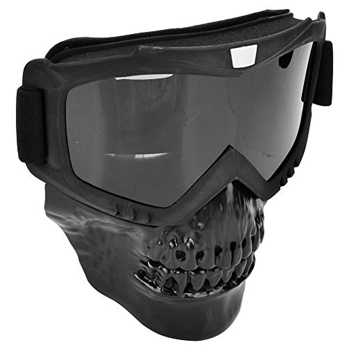 Alomejor Motorradhelm Schutzbrille Motorrad Gesichtsmaske Winddichter Jethelm für Motocross Skifahren(Grau) Outdoor Brille von Alomejor