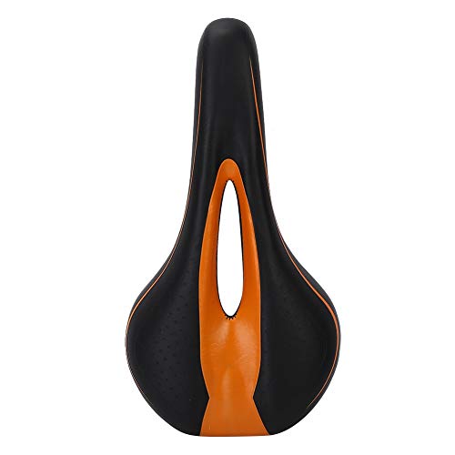 Alomejor Fahrradsattel, Schwarz + Orange Langsame Rebound Memory Foam Fahrrad Sattel, Hohl Ergonomisch Fahrradsitz, Wasserdichter und Atmungsaktiver 10,83 * 5,51 * 2,56 Zoll von Alomejor