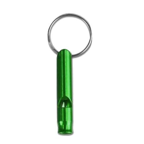 Alomejor Notfallpfeife mit Schlüsselanhänger, Lauter Ton, Tragbar, Aluminiumlegierung, für Überlebenstraining (Green) von Alomejor