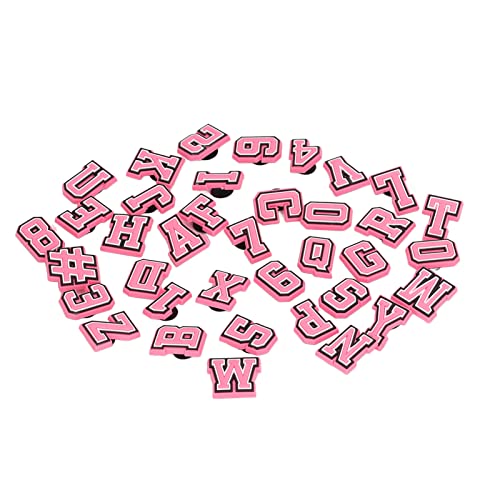 Alomejor Schuh-Charm, Leuchtende Farben, Schuh-Charms, 37 Stück, PVC, Buchstaben- und Zahlen-Design, Dekoration für (Rosa) von Alomejor