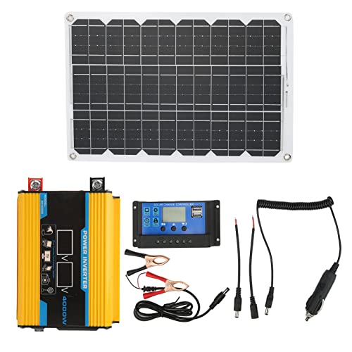 Alomejor Solar-Wechselrichtersystem, 300 W Modifizierter Sinus-Wechselrichter 18 W 18 V Solarpanel 30 A 12 V 24 V Solarregler-Kit (12V bis 220V) von Alomejor