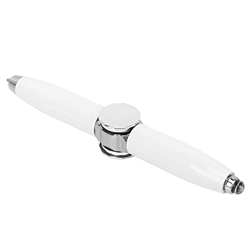 Alomejor Spinning Pen, Fidget Pen Reguliert die Stimmung, Schreibwerkzeug aus Metall für die Beleuchtung für Unterschriften (Weiss) von Alomejor