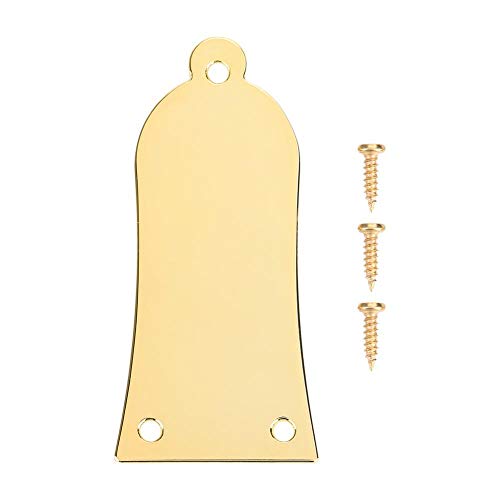 Alomejor Truss Rod Cover, 3 Löcher Eisen Halsstababdeckung Glockenförmige Halsstababdeckung mit Schrauben für Bassgitarrenzubehör(Gold) von Alomejor