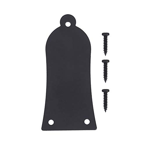 Alomejor Truss Rod Cover, 3 Löcher Eisen Halsstababdeckung Glockenförmige Halsstababdeckung mit Schrauben für Bassgitarrenzubehör(Schwarz) von Alomejor