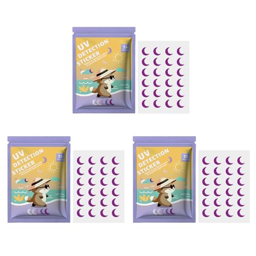 Alomejor UV-Erkennungsaufkleber, 24 Stück, Zum Erneuten Auftragen von Farbwechselnden Pflastern mit Wasserfester Sonnenschutz-Erinnerung für und Erwachsene von Alomejor