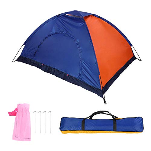 Alomejor Wasserdicht Doppelschicht Zelt Kuppelzelte für 2 Personen für Camping Wandern Reise (Blau+Orange) von Alomejor
