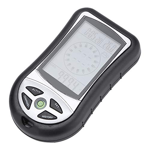 Digitaler Höhenmesser, Barometer, Kompass, Wettervorhersage mit Elektronischer Peilung und Barometrischem Sensor Zum Wandern von Alomejor