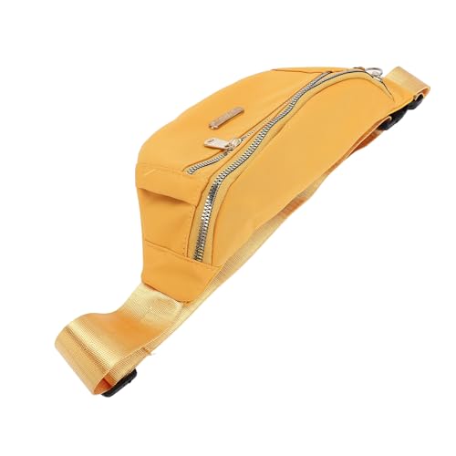 PU-Hüfttasche mit Großem Fassungsvermögen und Mehrschichtigem Design, Glattem Reißverschluss, Verstellbarer Gürtel-Hüfttasche für den Sport (Yellow) von Alomejor