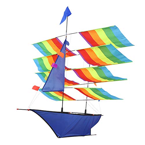 Riesiges 3D-Regenbogen-Segelboot, Fliegender Drachen, Outdoor-Sport, Kinderspiel, Aktivität, Stereo-Segelboot, Leuchtende Farben für, Einfaches Tragen von Alomejor