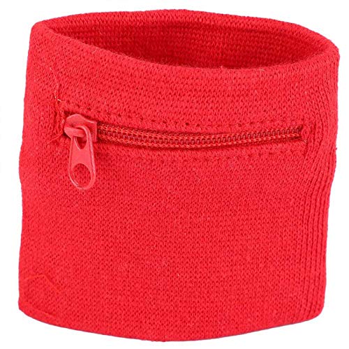Sport Armband, Reißverschluss Workout Geldbörse Gym Wrist Bag Atmungsaktive Tasche zum Laufen Radfahren Sportmünzenschlüssel Lagerung(rot) von Alomejor