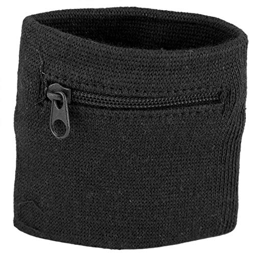 Sport Armband, Reißverschluss Workout Geldbörse Gym Wrist Bag Atmungsaktive Tasche zum Laufen Radfahren Sportmünzenschlüssel Lagerung(schwarz) von Alomejor