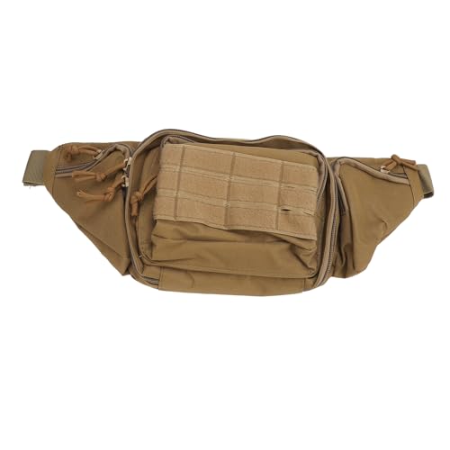Sport-Hüfttasche, Brustgürteltasche aus Oxford-Stoff, Atmungsaktives, Elastisches Rückenpolster mit Seitentaschen-Design für Angelreisen (Khaki) von Alomejor