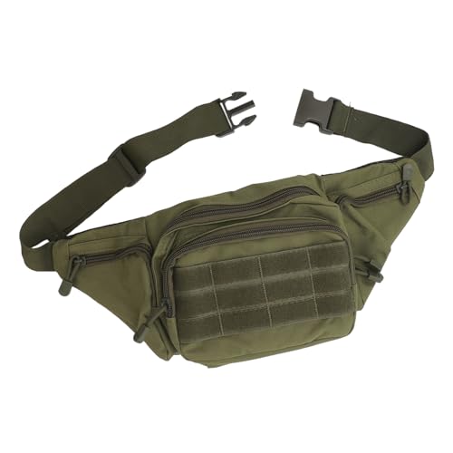 Sport-Hüfttasche, Brustgürteltasche aus Oxford-Stoff, Atmungsaktives, Elastisches Rückenpolster mit Seitentaschen-Design für Angelreisen (OD Grün) von Alomejor