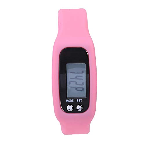 Step Counter Smart Armband Uhr Armband Kalorienzähler Schrittzähler Sport Fitness Tracker(Rosa) von Alomejor