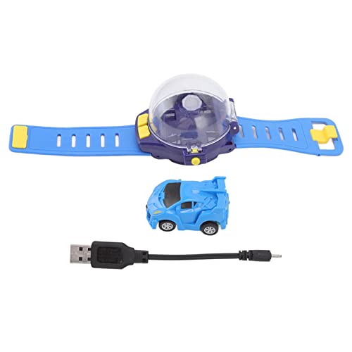 Uhr RC Auto USB Aufladung Mini Drahtlose Fernbedienung Rennwagen Kinderauto Spielzeug Geschenk für über 3 Jahre Alt(Blau) von Alomejor