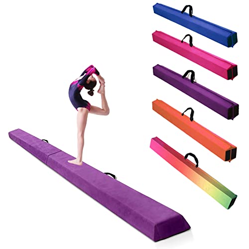 Alondy Gymnastik Faltender Schwebebalken, Balance Balken, Balance Fitness Ausrüstung für Kinder, Training Turnen Übung (275 cm, Violett) von Alondy