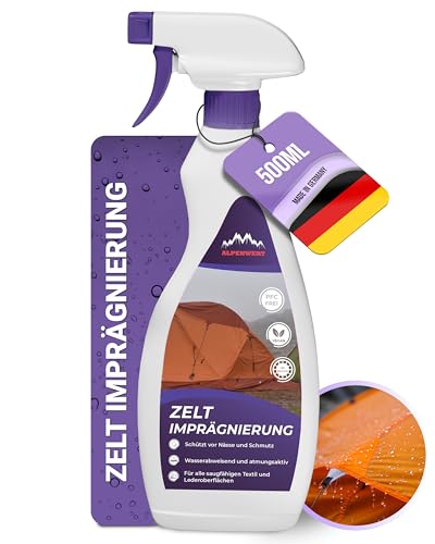 Alpenwert Zelt & Pavillion Imprägnierspray [LANGZEIT-ABPERL-Schutz] Made in Germany Imprägnierung für Zelte, Markisen, Sonnenschirm UVM. (500ml) von Alpenwert