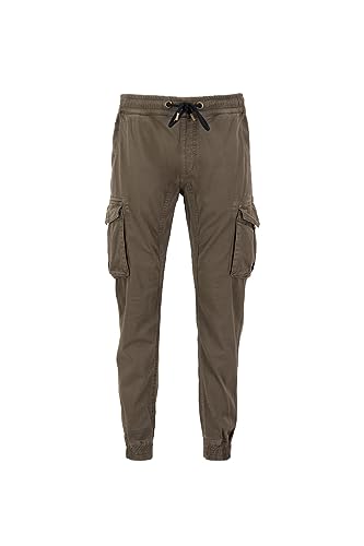 Alpha Industries Cotton Twill Jogger Freizeithose für Herren Taupe von ALPHA INDUSTRIES