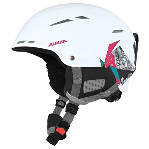 Alpina Sports Unisex Jugend Biom Skihelm, weiß, 50-54 von ALPINA