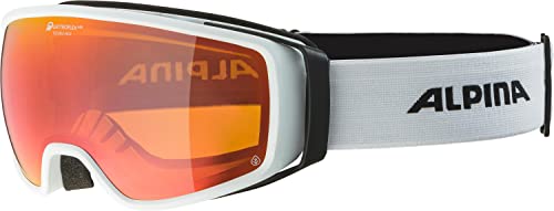 ALPINA DOUBLE JACK PLNT Q-LITE - Verspiegelte, Kontrastverstärkende OTG Skibrille Mit 100% UV-Schutz Für Erwachsene, white matt, One Size von ALPINA