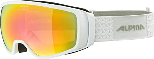 ALPINA DOUBLE JACK Q-LITE - Verspiegelte, Kontrastverstärkende OTG Skibrille Mit 100% UV-Schutz Für Erwachsene, white, One Size von ALPINA