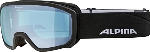 ALPINA SCARABEO JR. Q-LITE - Verspiegelte, Kontrastverstärkende OTG Skibrille Mit 100% UV-Schutz Für Kinder, black-blue, One Size von ALPINA