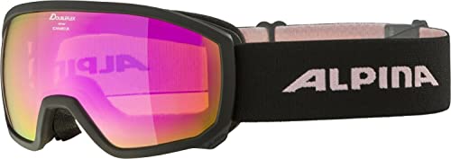 ALPINA SCARABEO JR. Q-LITE - Verspiegelte, Kontrastverstärkende OTG Skibrille Mit 100% UV-Schutz Für Kinder, black-rose, One Size von ALPINA
