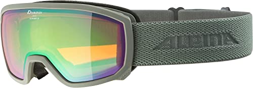 ALPINA SCARABEO JR. Q-LITE - Verspiegelte, Kontrastverstärkende OTG Skibrille Mit 100% UV-Schutz Für Kinder, moon-grey matt, One Size von ALPINA