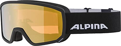 ALPINA SCARABEO S Q-LITE - Verspiegelte, Kontrastverstärkende OTG Skibrille Mit 100% UV-Schutz Für Erwachsene, black, One Size von ALPINA