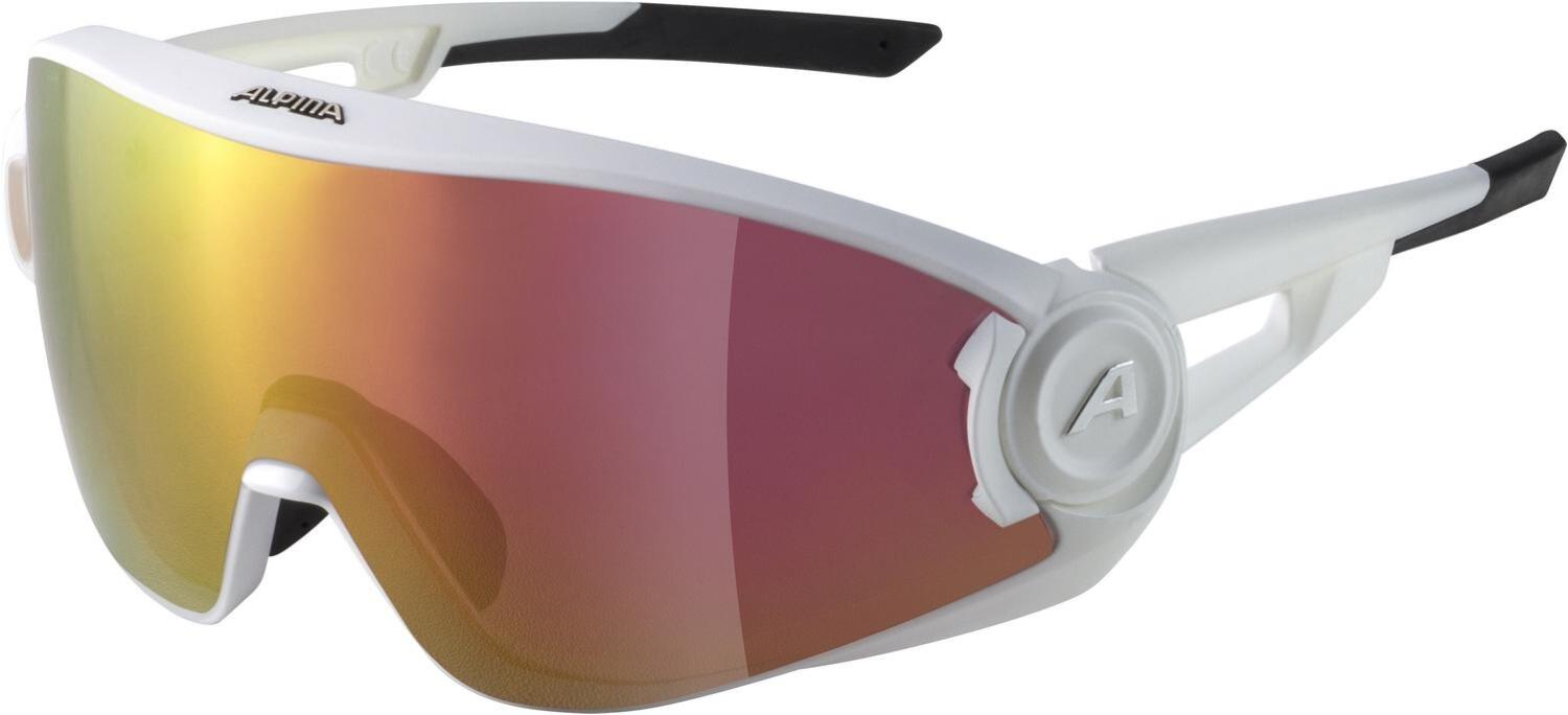 Alpina 5W1NG Q+VM Sportbrille (510 white matt, Quattroflex+Varioflex, Scheibe: red mirror (S3)) von Alpina