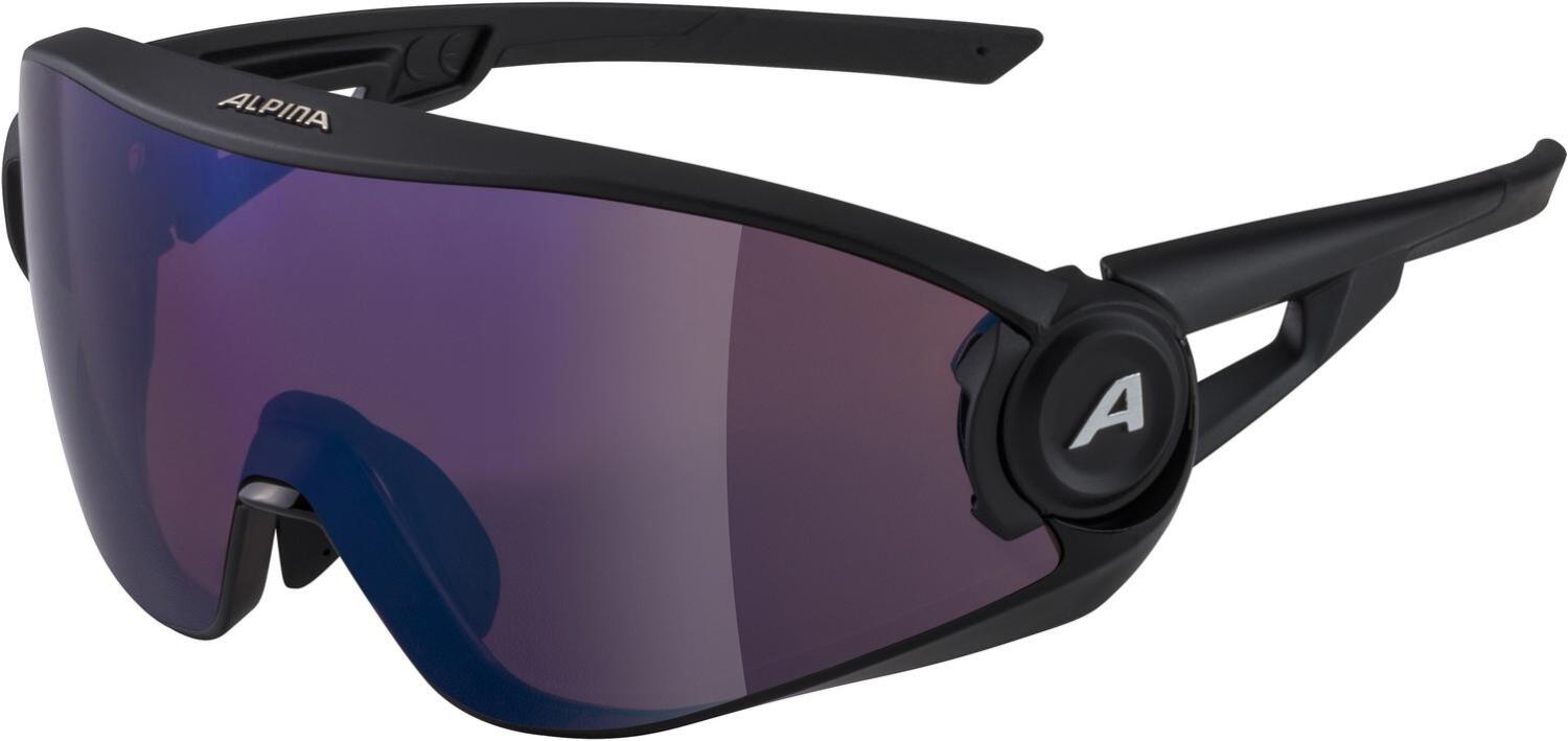 Alpina 5W1NG Q+VM Sportbrille (531 black matt, Quattroflex+Varioflex, Scheibe: blue mirror (S3)) von Alpina