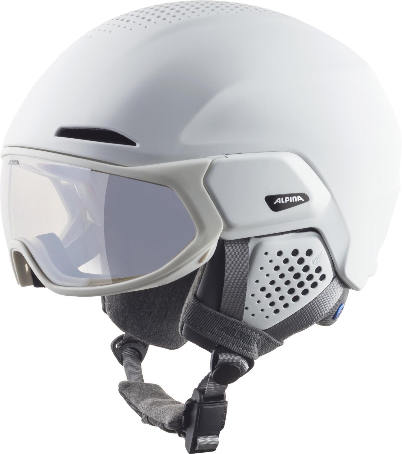 Alpina Alto Varioflex Visier Skihelm (51-55 cm, 10 white matt) von Alpina