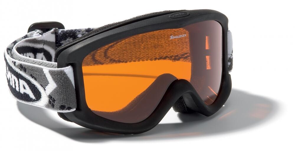 Alpina Carvy 2.0 Kinderskibrille (431 schwarz matt, Scheibe: SINGLEFLEX tint (S2)) von Alpina