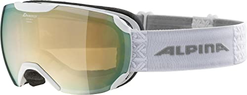 ALPINA PHEOS S Q-LITE - Verspiegelte, Kontrastverstärkende Skibrille Mit 100% UV-Schutz Für Erwachsene, white, One Size von ALPINA